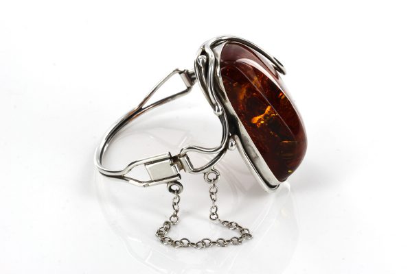 German Baltic Amber Handmade Bangle in 925 Solid Silver "Love" BAN100 RRP£595!!!