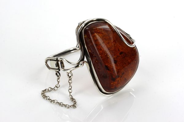 German Baltic Amber Handmade Bangle in 925 Solid Silver "Love" BAN100 RRP£595!!!
