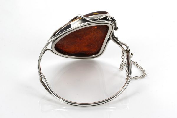 German Baltic Amber Handmade Bangle in 925 Solid Silver "Love" BAN100 RRP£595!!!