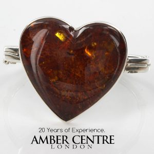 BANGLE HEART "LOVE" GERMAN BALTIC AMBER HANDMADE 925 Solid SILVER BAN098 RRP£750!!!