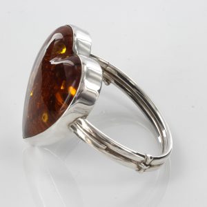 BANGLE HEART "LOVE" GERMAN BALTIC AMBER HANDMADE 925 Solid SILVER BAN098 RRP£750!!!