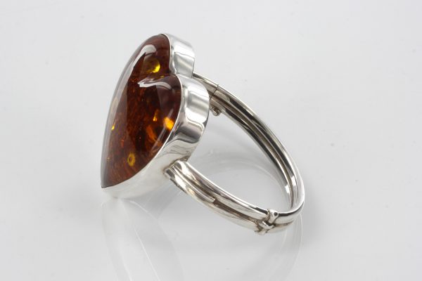 BANGLE HEART "LOVE" GERMAN BALTIC AMBER HANDMADE 925 Solid SILVER BAN098 RRP£750!!!