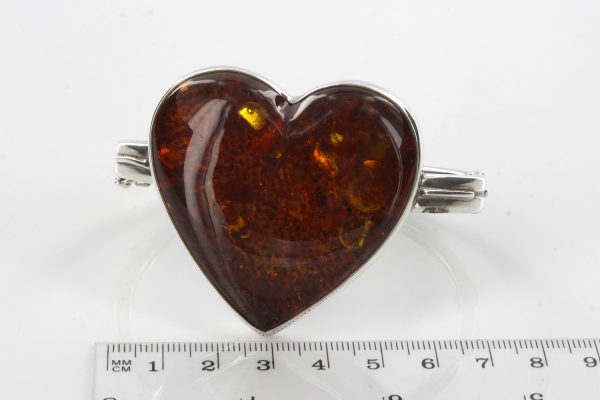 BANGLE HEART "LOVE" GERMAN BALTIC AMBER HANDMADE 925 Solid SILVER BAN098 RRP£750!!!