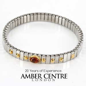 NOMINATION ITALIAN ELASTICATED BRACELET WITH BALTIC AMBER in 18ct GOLD BAN129 RRP£245!!!