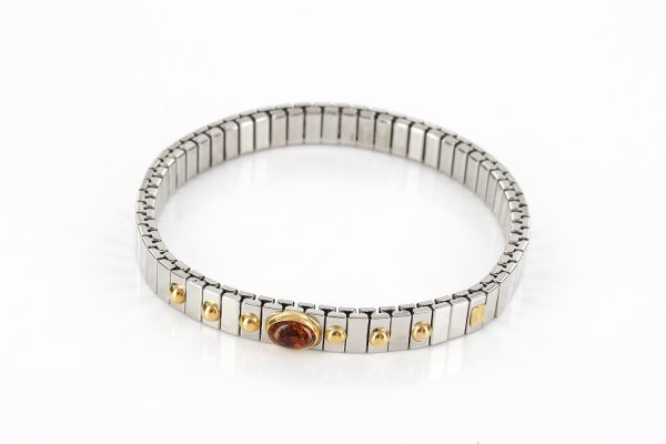 NOMINATION ITALIAN ELASTICATED BRACELET WITH BALTIC AMBER in 18ct GOLD BAN129 RRP£245!!!