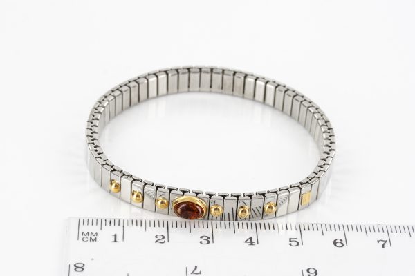 NOMINATION ITALIAN ELASTICATED BRACELET WITH BALTIC AMBER in 18ct GOLD BAN129 RRP£245!!!