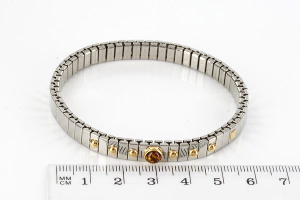 NOMINATION ITALIAN ELASTICATED BRACELET WITH BALTIC AMBER in 18ct GOLD BAN130 RRP£195!!!