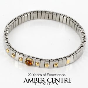 NOMINATION ITALIAN ELASTICATED BRACELET WITH BALTIC AMBER in 18ct GOLD BAN130 RRP£195!!!