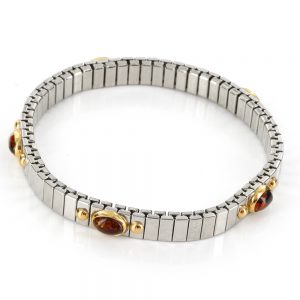 NOMINATION ELASTICATED ITALIAN "LUCKY" BRACELET WITH BALTIC AMBER in 18ct GOLD BAN134 RRP£295!!!