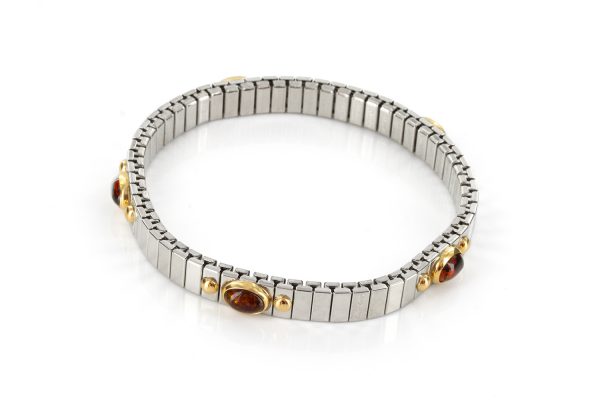 NOMINATION ELASTICATED ITALIAN "LUCKY" BRACELET WITH BALTIC AMBER in 18ct GOLD BAN134 RRP£295!!!