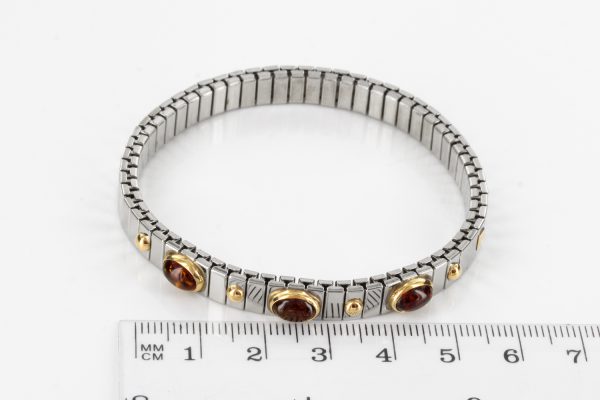 NOMINATION ITALIAN ELASTICATED BRACELET WITH BALTIC AMBER in 18ct GOLD BAN131 RRP£245!!!