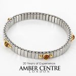NOMINATION ITALIAN ELASTICATED "LUCKY"BRACELET WITH BALTIC AMBER in 18ct GOLD BAN136 -RRP£295!!!