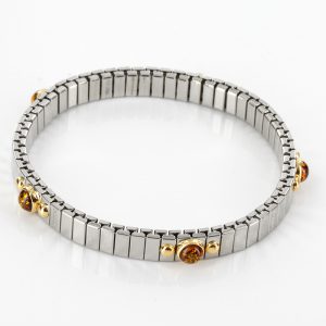 NOMINATION ITALIAN ELASTICATED "LUCKY"BRACELET WITH BALTIC AMBER in 18ct GOLD BAN136 -RRP£295!!!