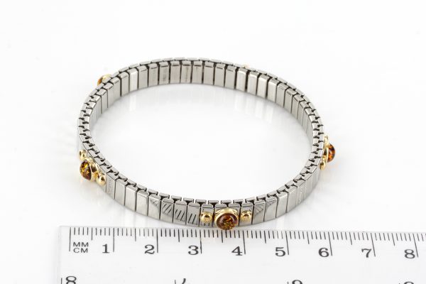 NOMINATION ITALIAN ELASTICATED "LUCKY"BRACELET WITH BALTIC AMBER in 18ct GOLD BAN136 -RRP£295!!!
