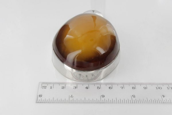 German Handmade Unique Baltic Amber Large Pendant in 925 Sterling Silver PE0092 RRP£2950!!!