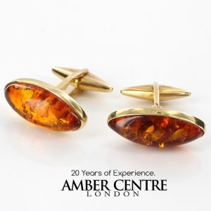 Italian Made German Baltic Amber Cufflinks In Solid 9ct Gold GF0020 RRP£675!!!