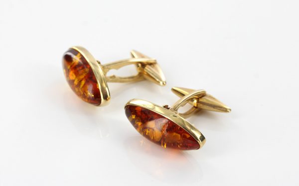 Italian Made German Baltic Amber Cufflinks In Solid 9ct Gold GF0020 RRP£675!!!