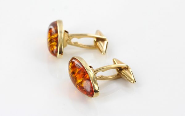 Italian Made German Baltic Amber Cufflinks In Solid 9ct Gold GF0020 RRP£675!!!