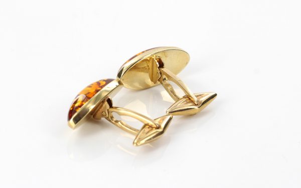 Italian Made German Baltic Amber Cufflinks In Solid 9ct Gold GF0020 RRP£675!!!