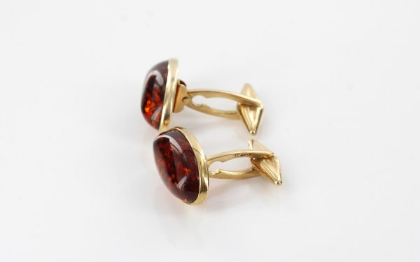 Italian Handmade German Baltic Amber Cufflinks In Solid 9ct Gold GF0016 RRP£595!!!