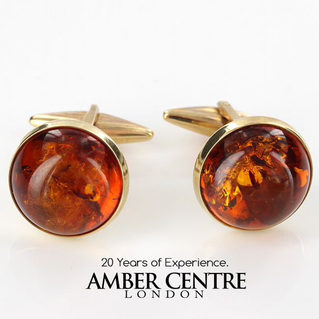 Details about   GENUINE GOLD PLATED BALTIC AMBER CUFFLINKS 