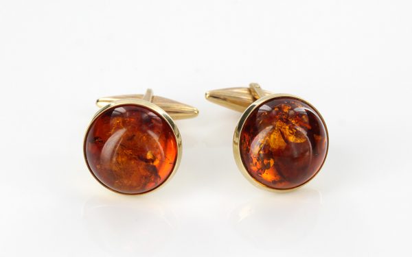 Italian Made German Baltic Amber Cufflinks In Solid 9ct Gold GF0014 RRP£495!!!