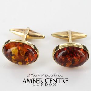 Italian Made German Baltic Amber Cufflinks In Solid 9ct Gold GF005 RRP£525!!!