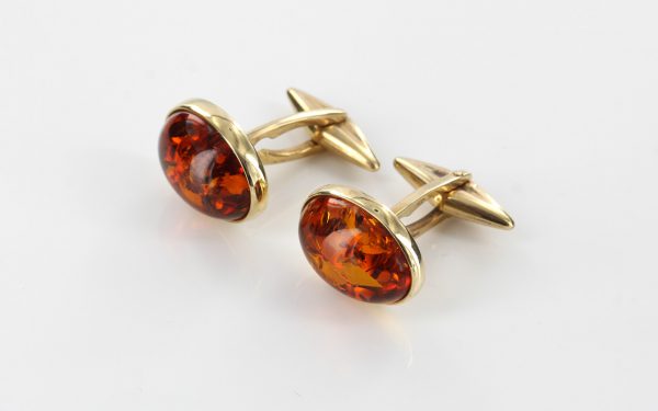 Italian Made German Baltic Amber Cufflinks In Solid 9ct Gold GF005 RRP£525!!!