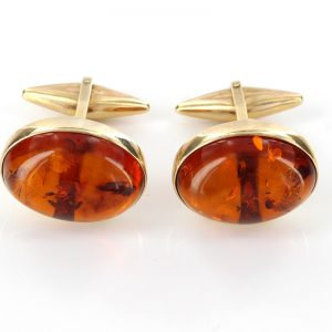 Italian Handmade German Baltic Amber Cufflinks In Solid 9ct Gold GF007 RRP£595!!!