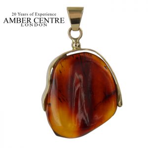 Mexican/Dominican Unique and Rare Amber Pendant in 14ct solid Gold -GPM005-RRP£525!!!