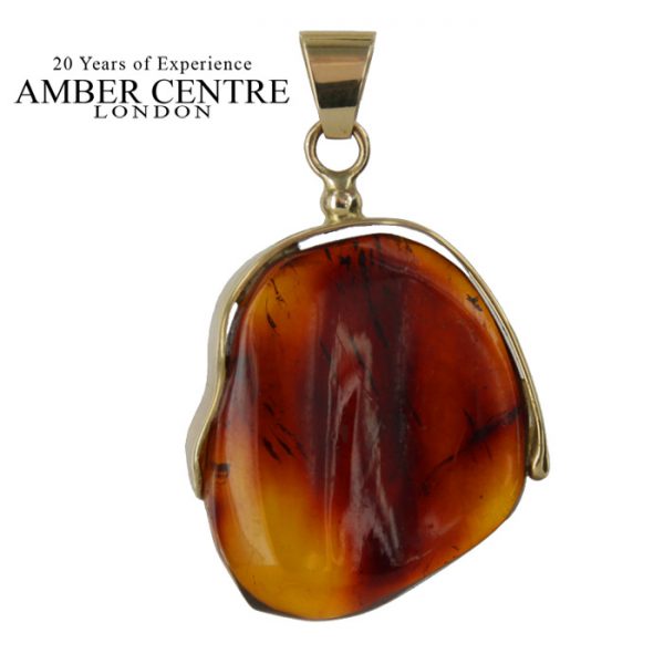 Mexican/Dominican Unique and Rare Amber Pendant in 14ct solid Gold -GPM005-RRP£525!!!