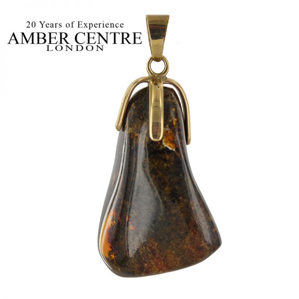 Mexican/Dominican Amber Pendant Unique and Rare in 9ct Gold -GPM008-RRP£495!!!