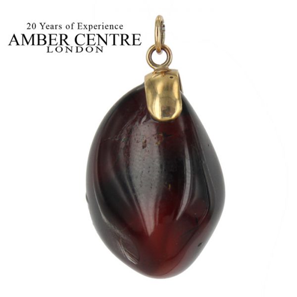 Mexican/Dominican Cherry Amber Pendant in 9ct Gold Unique and Rare-GPM016 RRP£425!!!