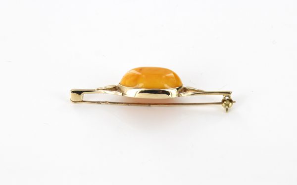 Italian Made Baltic Butterscotch Amber In 9ct Gold Brooch -GB0025Y RRP 320!!!