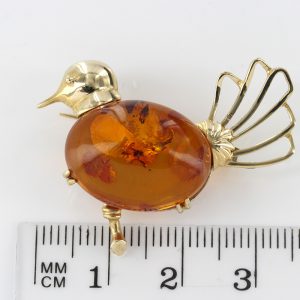 Italian Handmade Elegant German Baltic Amber Brooch in 9ct Gold GB0024 RRP£325!!!