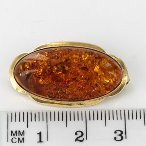 Italian Handmade Elegant German Baltic Amber Brooch in 9ct Gold GB0013 RRP£375!!!