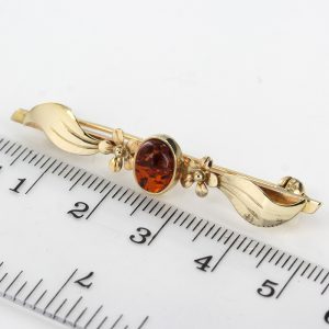 Italian Handmade Elegant German Baltic Amber Brooch in 9ct Gold GB0014 RRP£295!!