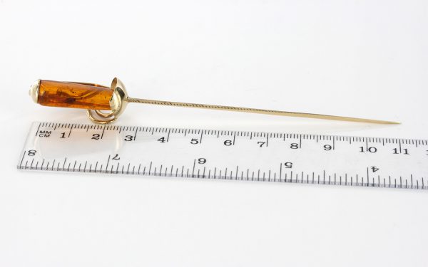 Italian Made Unique German Baltic Amber Sword With Insect In 9ct Gold-GO0028 RRP£900!!!