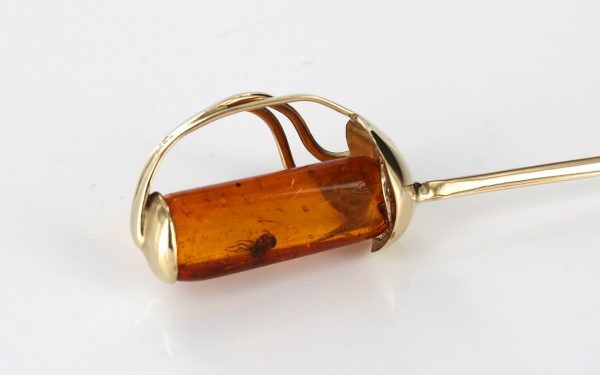 Italian Made Unique German Baltic Amber Sword With Insect In 9ct Gold-GO0028 RRP£900!!!