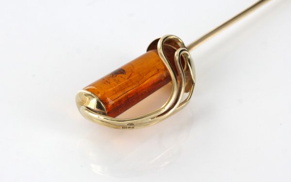 Italian Made Unique German Baltic Amber Sword With Insect In 9ct Gold-GO0028 RRP£900!!!