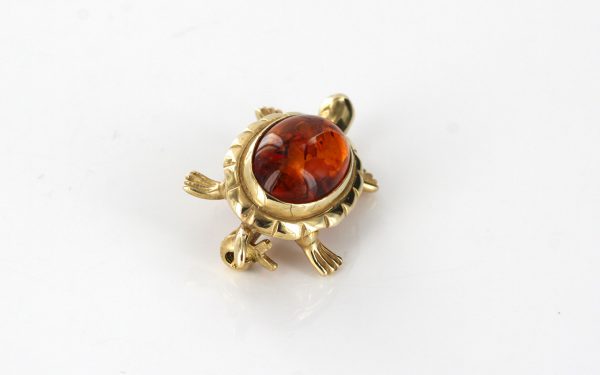 Italian Handmade Elegant German Baltic Amber Brooch in 9ct Gold GB0002 RRP£325!!