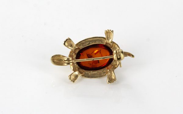 Italian Handmade Elegant German Baltic Amber Brooch in 9ct Gold GB0002 RRP£325!!