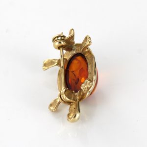 Italian Handmade Elegant German Baltic Amber Brooch in 9ct Gold GB0002 RRP£325!!