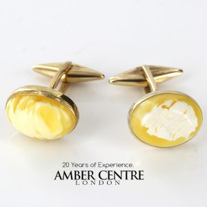 Italian Handmade Butterscotch German Baltic Amber Cufflinks 9ct solid Gold GF0029 RRP£525!!!