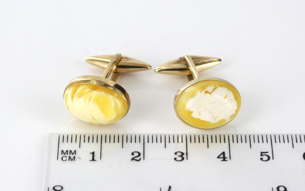 Italian Handmade Butterscotch German Baltic Amber Cufflinks 9ct solid Gold GF0029 RRP£525!!!