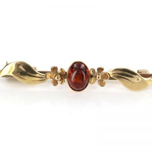 Italian Handmade Elegant German Baltic Amber Brooch in 9ct Gold GB0014B RRP£295!!!