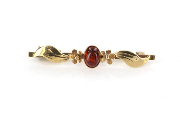 Italian Handmade Elegant German Baltic Amber Brooch in 9ct Gold GB0014B RRP£295!!!