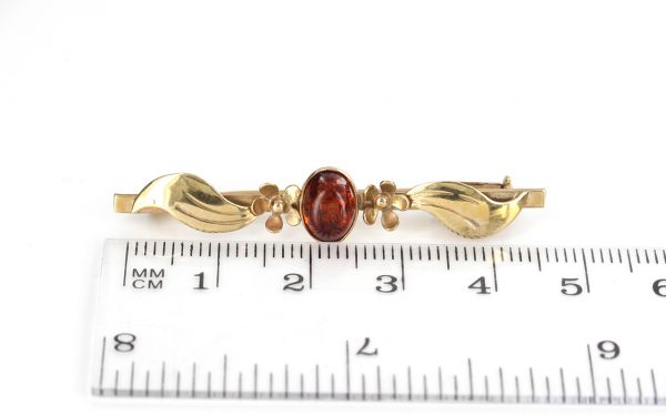 Italian Handmade Elegant German Baltic Amber Brooch in 9ct Gold GB0014B RRP£295!!!