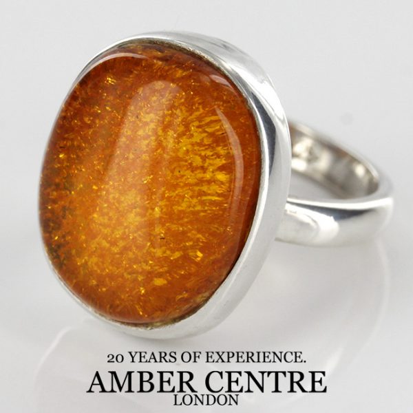 HANDMADE GERMAN BALTIC AMBER RING 925 STERLING SILVER SIZE M–WR009 RRP£85!!!