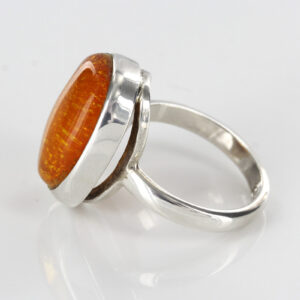 HANDMADE GERMAN BALTIC AMBER RING 925 STERLING SILVER SIZE M–WR009 RRP£85!!!